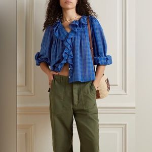 NWT Doen Ellery Top in Park Lane Plaid, Size S